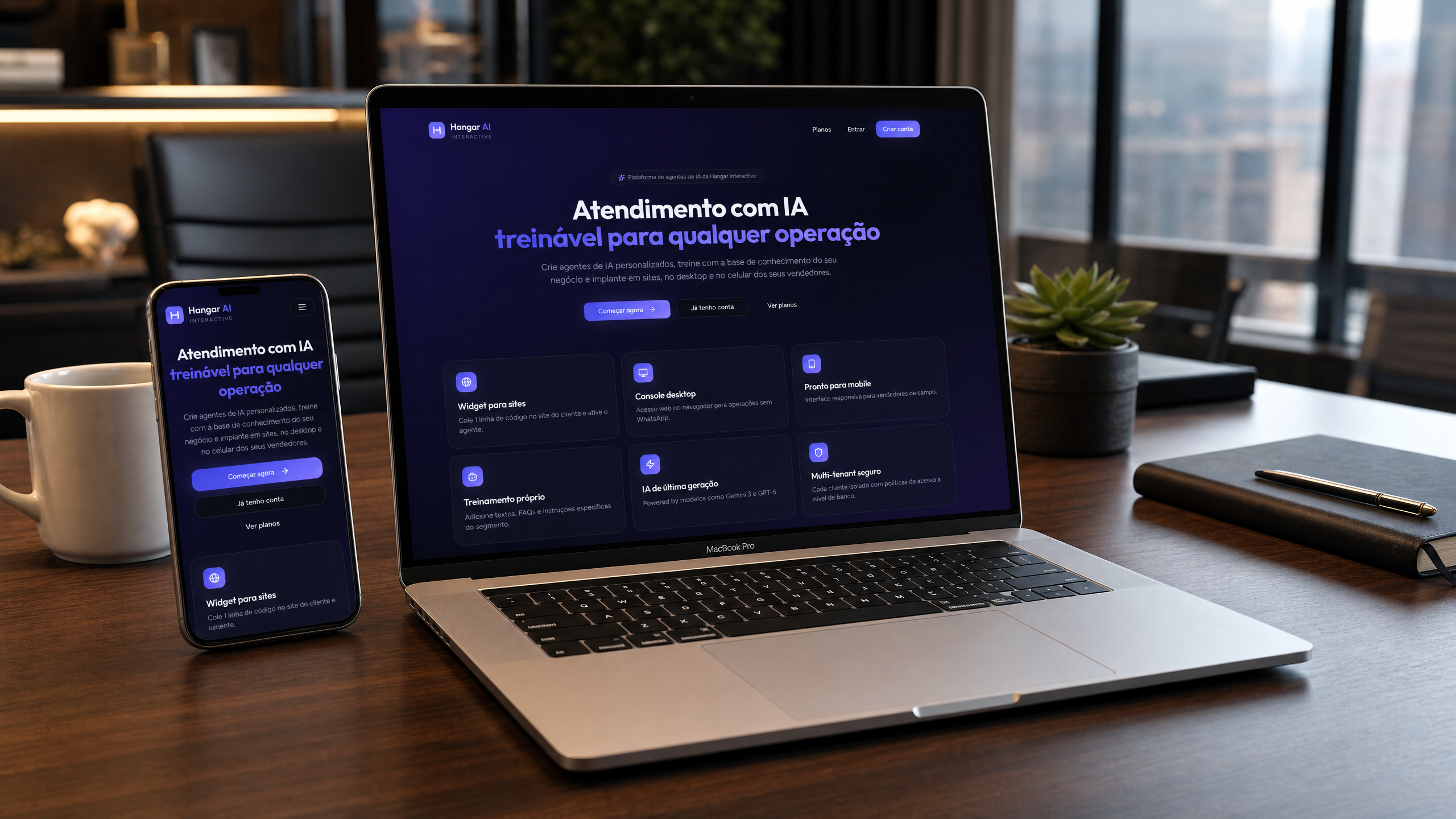 Hangar AI — Agentes de atendimento treináveis